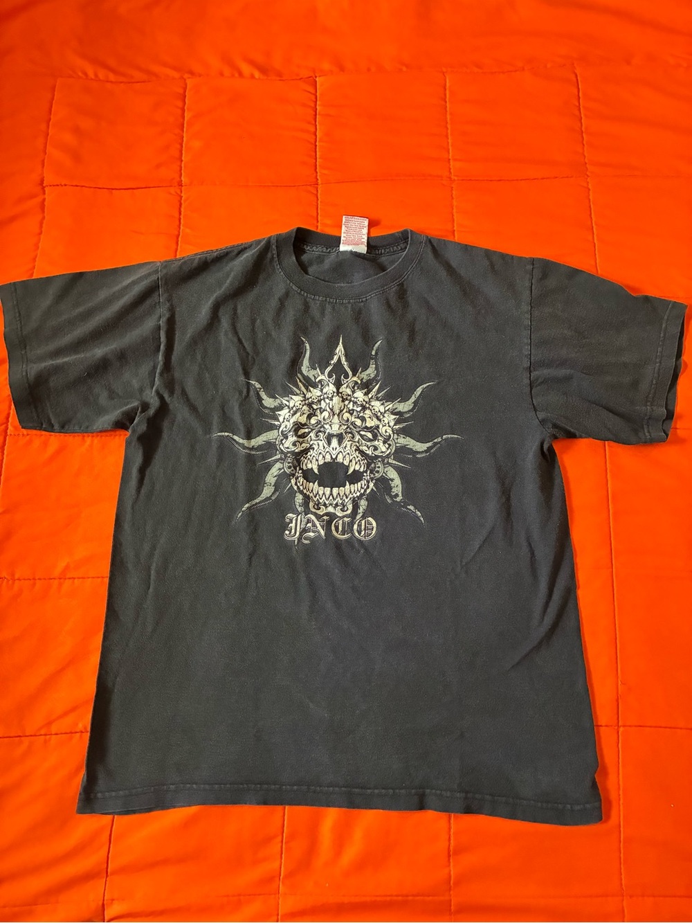 Vintage Y2K Jnco Jeans Black Skull Tattoo Skate Shirt Mens Large